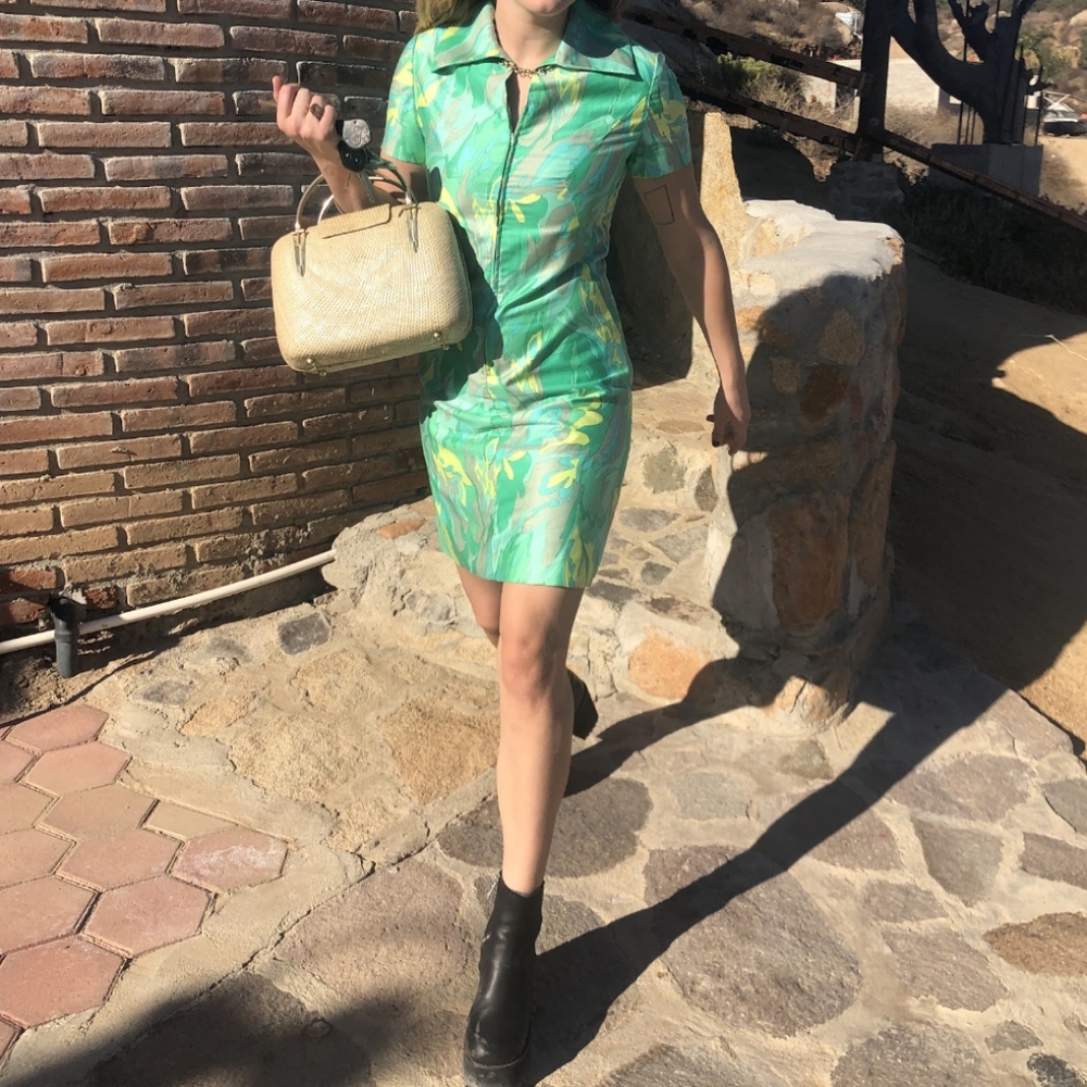 Vintage 70s marbled dress
